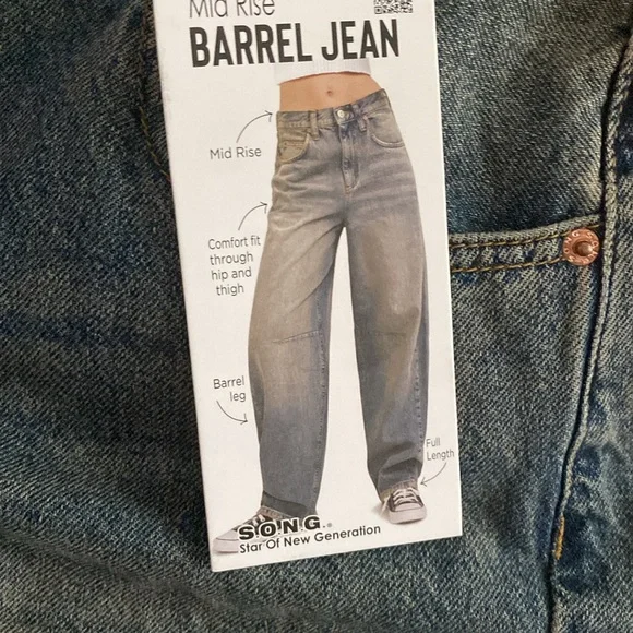 New women’s SONG rustic denim barrel Blue Jeans 13/31 - Picture 4 of 6